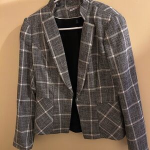 WHBM Gray Plaid Blazer